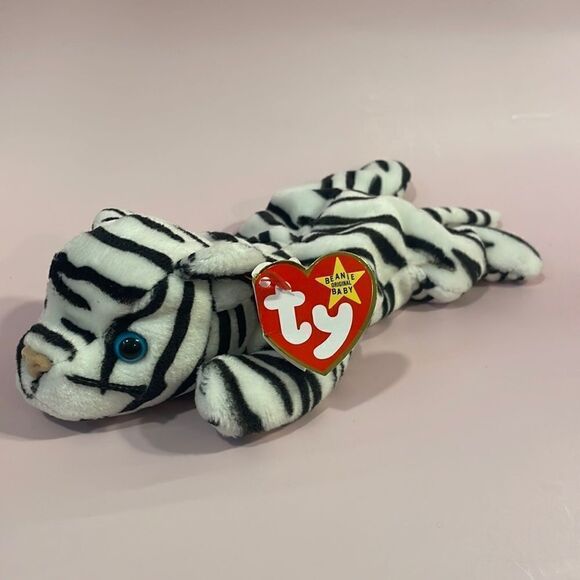 1996 Vintage Ty Beanie Baby Blizzard the White Tiger Excellent Condition 9” NWT - Picture 1 of 12